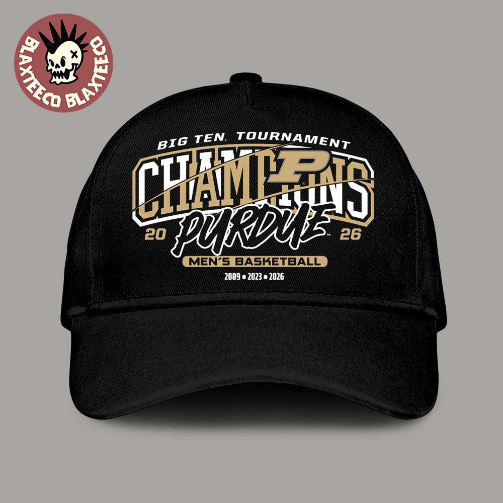 Purdue Boilermakers 2026 Big Ten Men’s Basketball Tournament Champions Banner Cap Hat Snapback