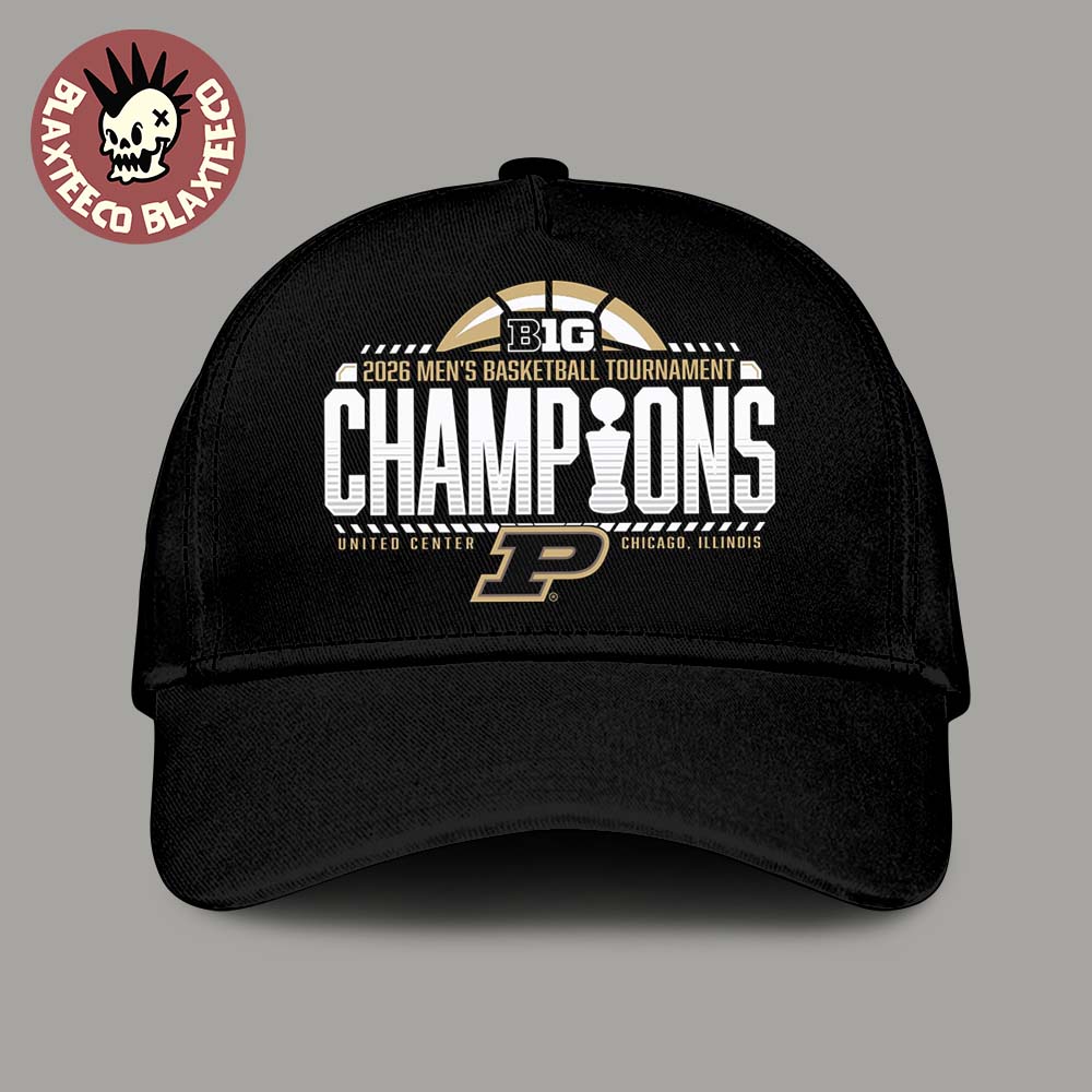 Purdue Boilermakers 2026 Big Ten Men’s Basketball Tournament Champions Locker Room Cap Hat Snapback