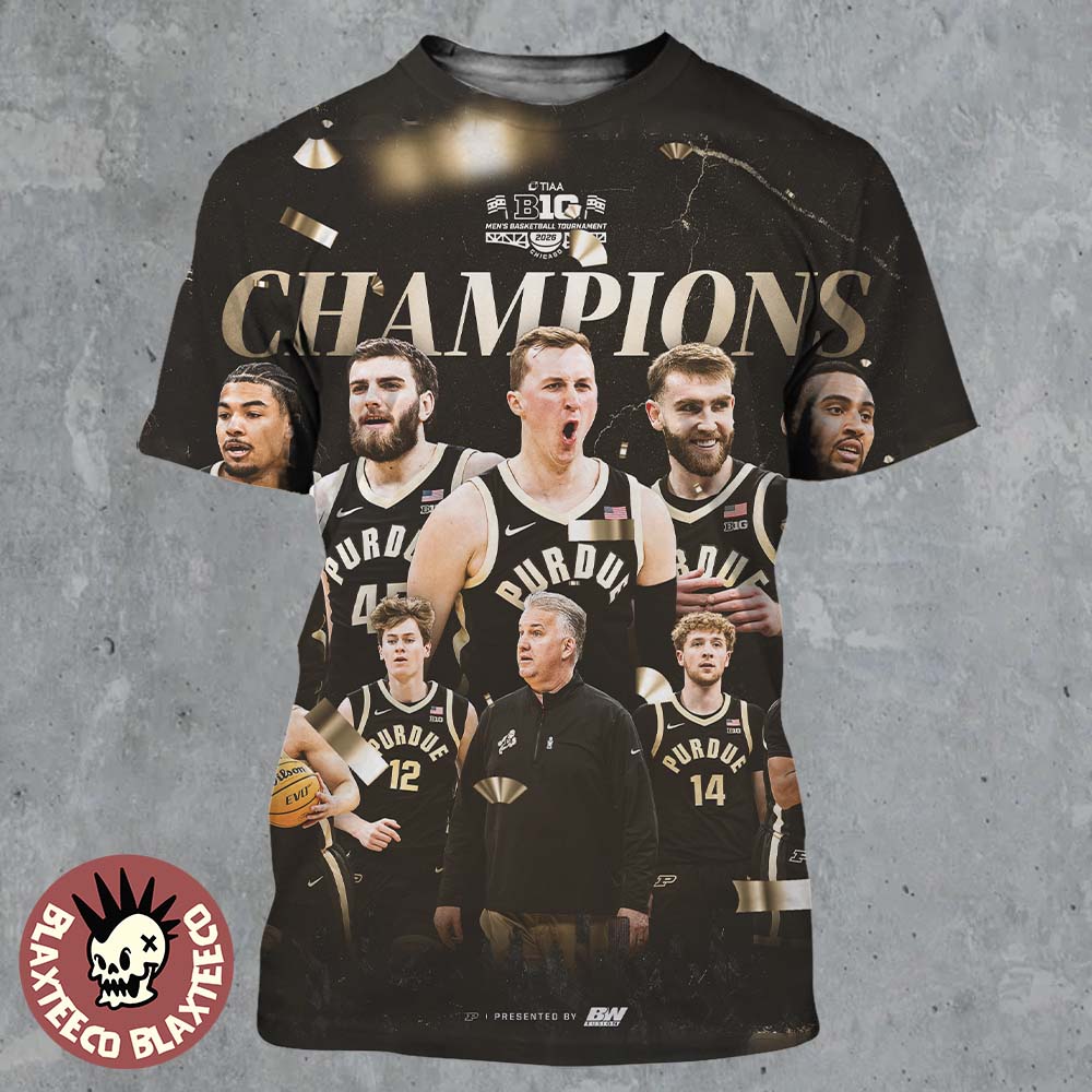 Purdue Boilermakers Men’s Basketball 2026 Big Ten Tournament Champions All Over Print Shirt