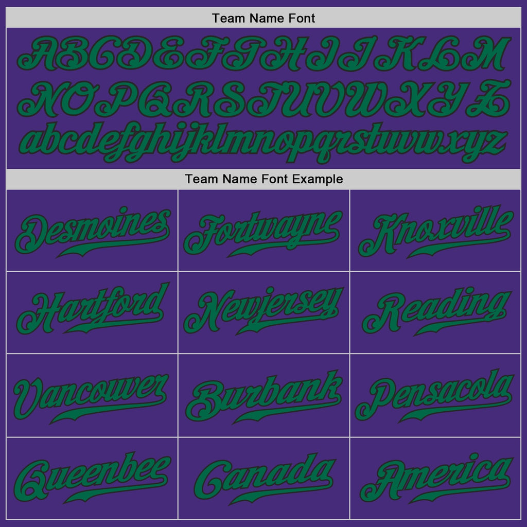 Custom Purple Kelly Green-Black Authentic Baseball Jersey