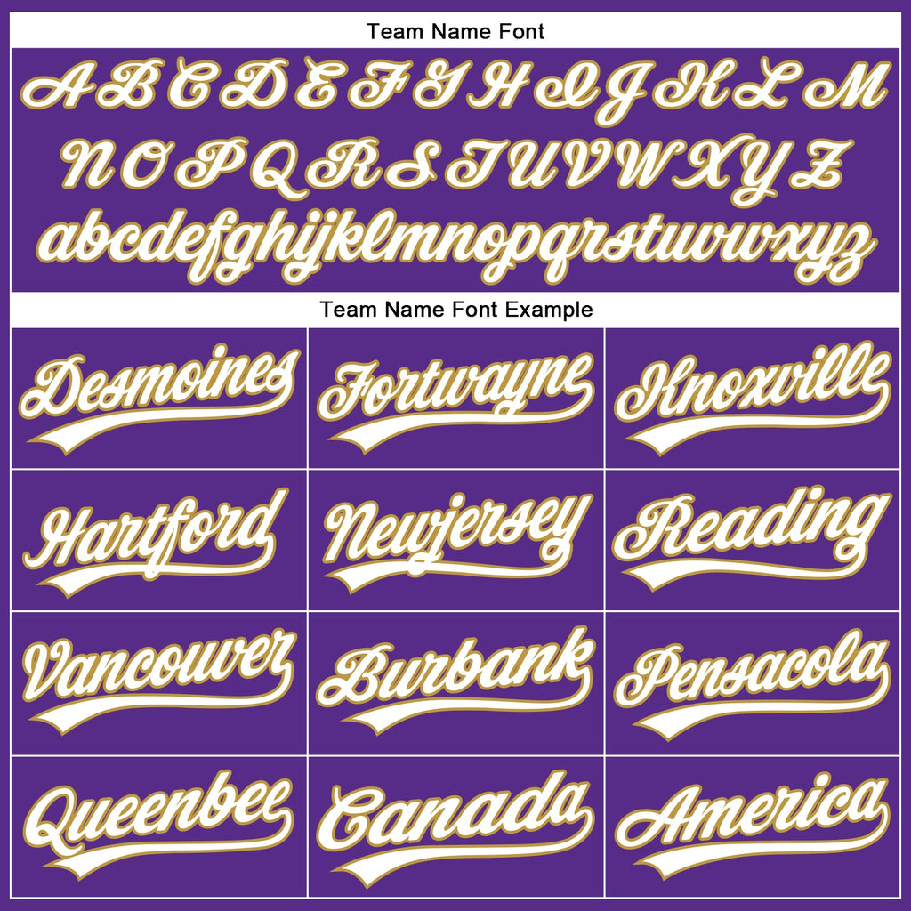Custom Purple White Pinstripe Old Gold Authentic Baseball Jersey