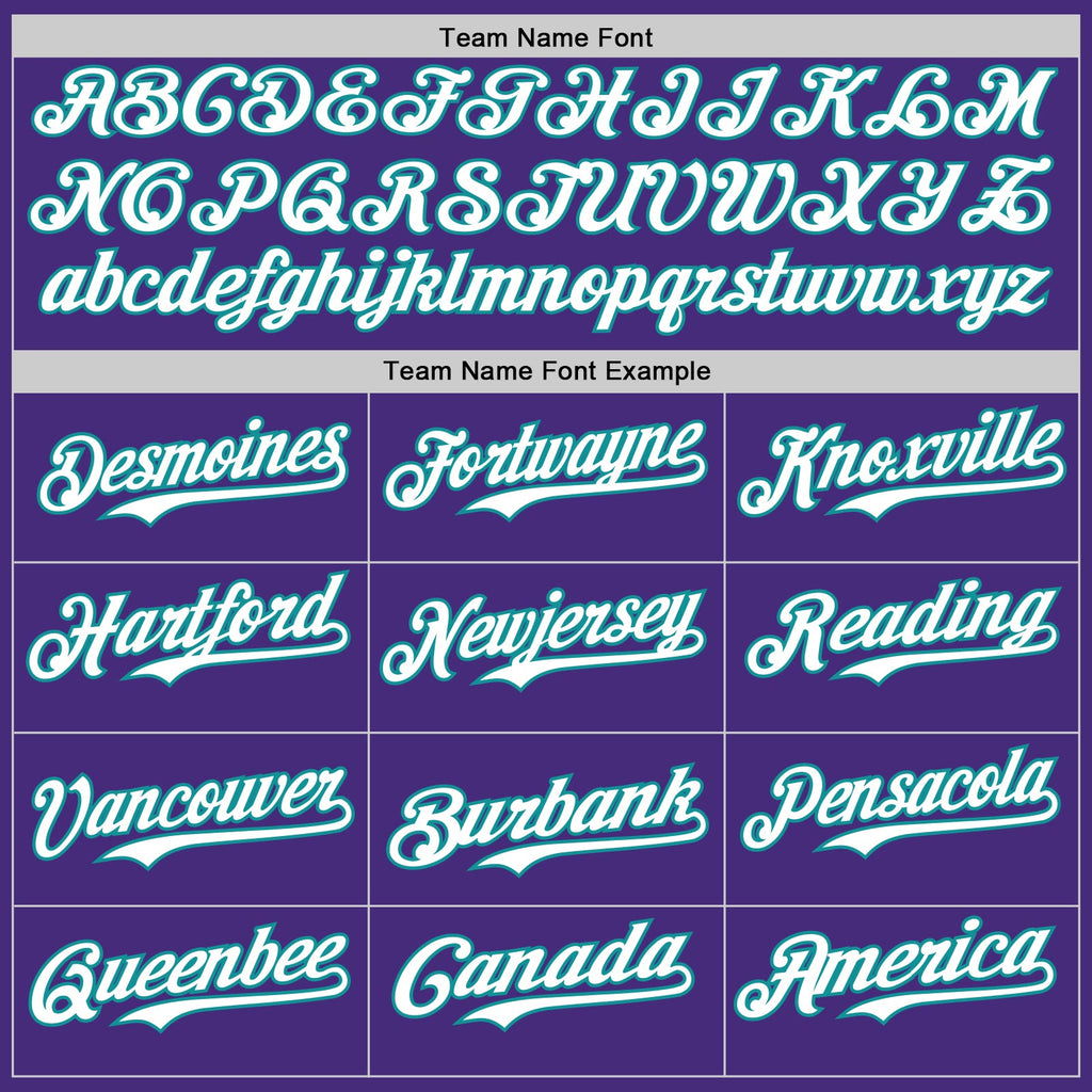 Custom Purple Teal Pink-White Authentic Baseball Jersey