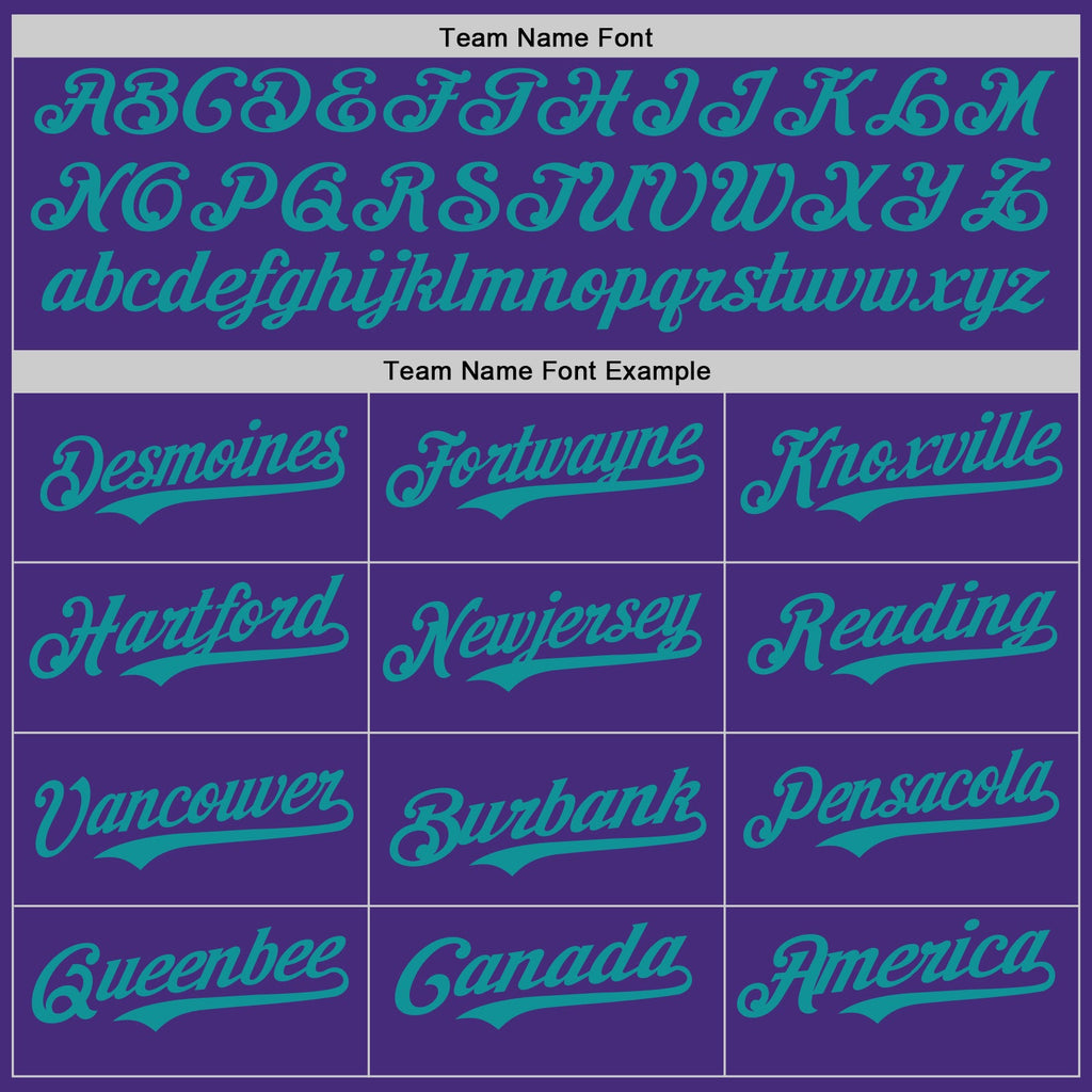 Custom Purple Teal Authentic Baseball Jersey