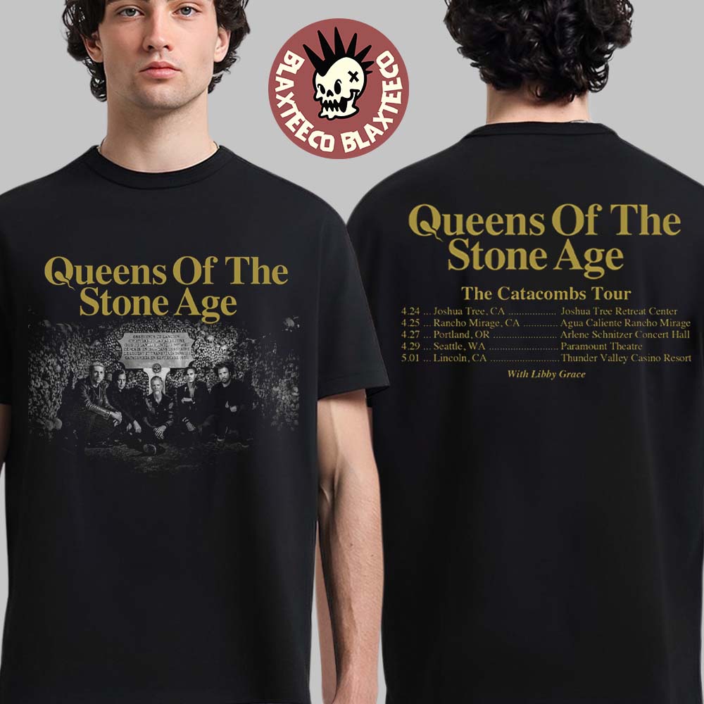 Queen Of The Stone Age The Catacombs Tour 2026 North America Schedule Dates Two Sided T-Shirt