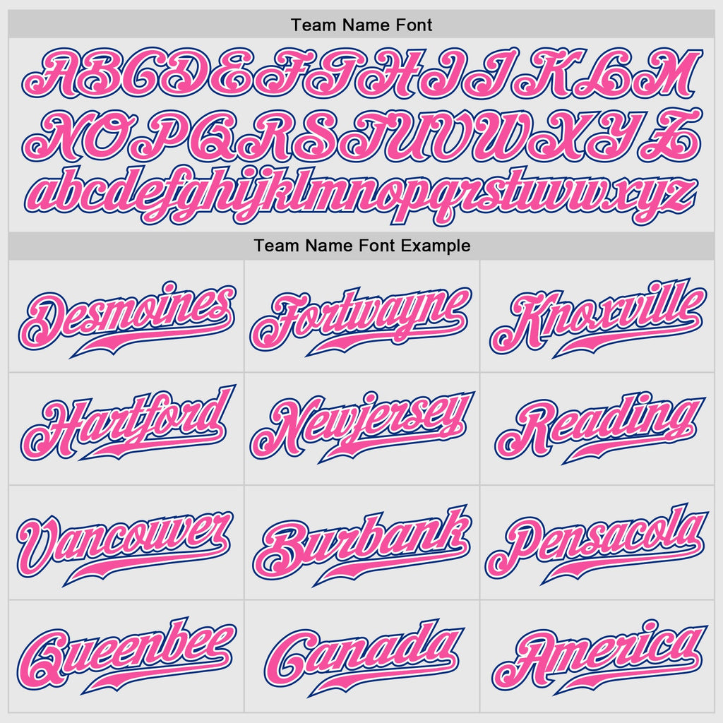 Custom White Pink Pinstripe Royal-Pink Authentic Raglan Sleeves Baseball Jersey
