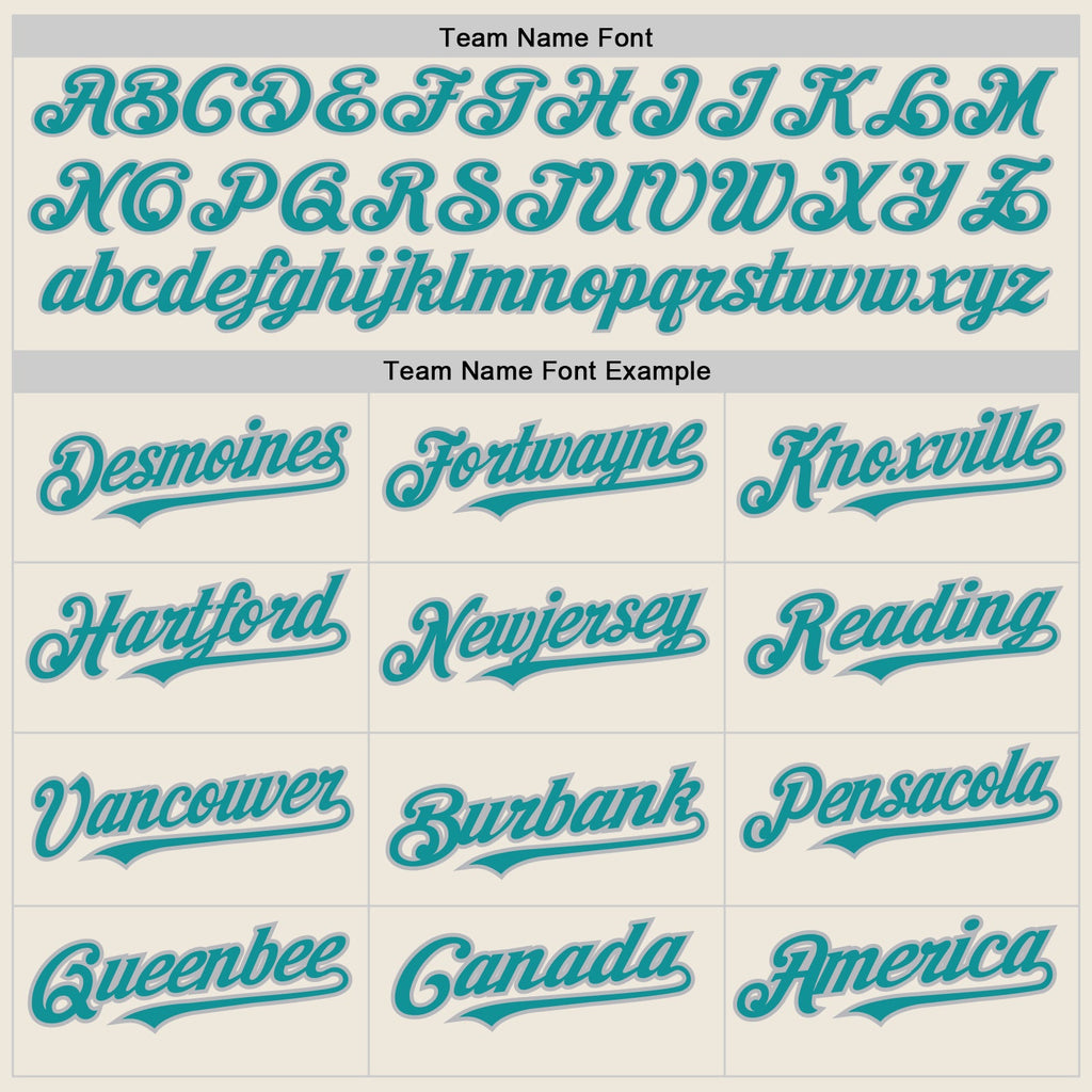 Custom Cream Teal-Gray Authentic Raglan Sleeves Baseball Jersey