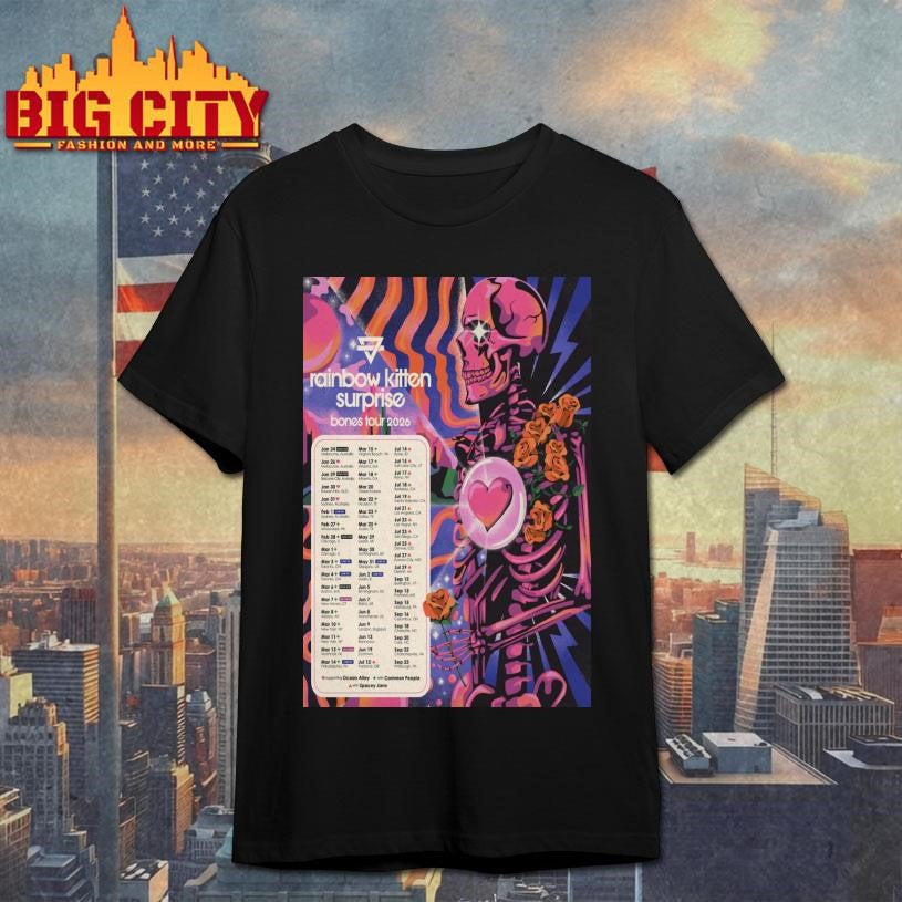 Rainbow Kitten Surprise Tour Bones 2026 Poster Shirt