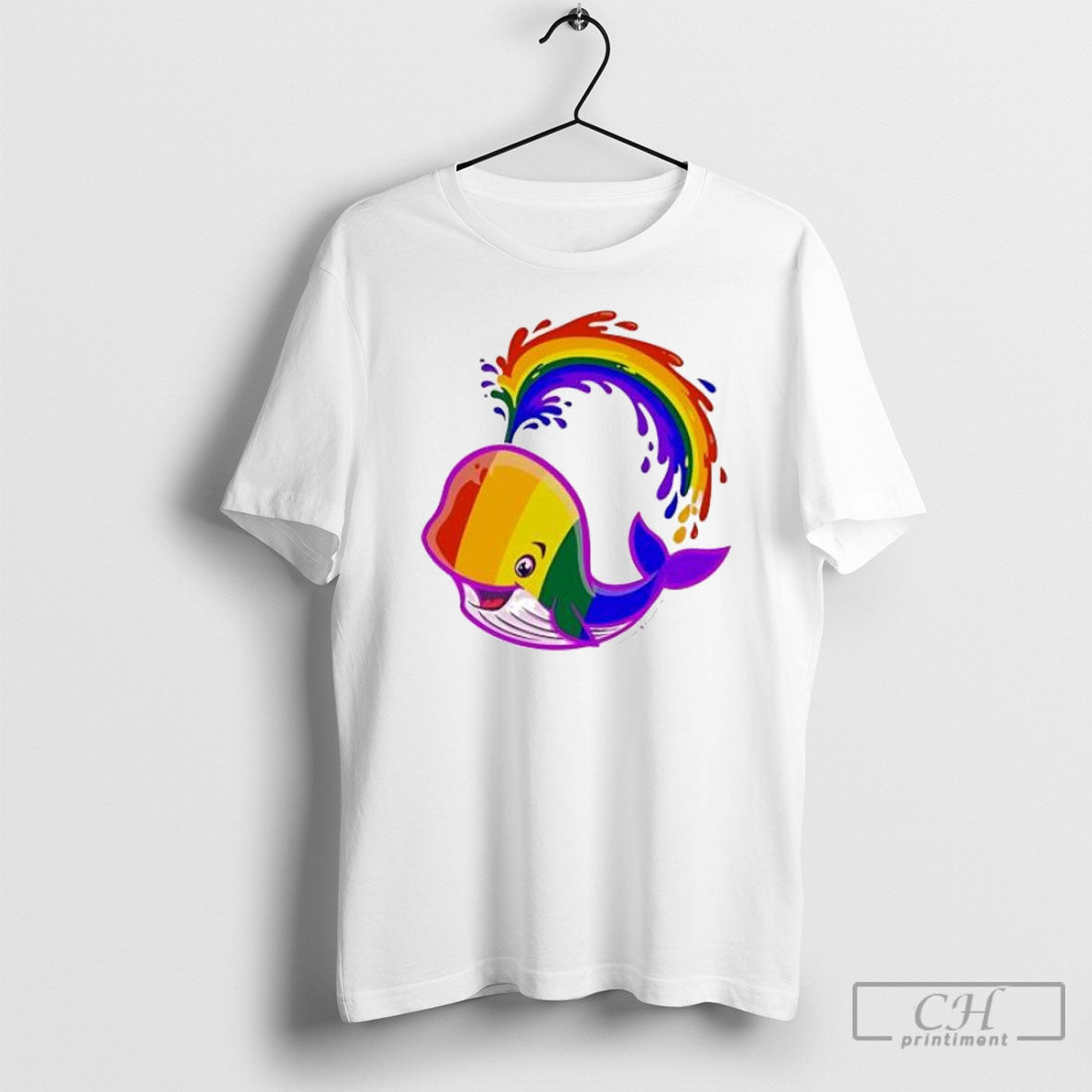 Rainbow Whale Lgbtq Pride Posters White Shirt