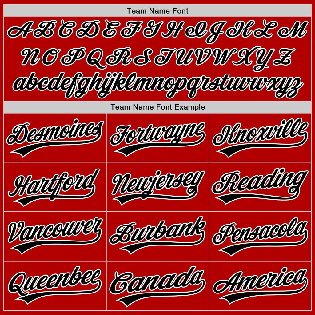 Custom Red Black-White Authentic Throwback Baseball Jersey