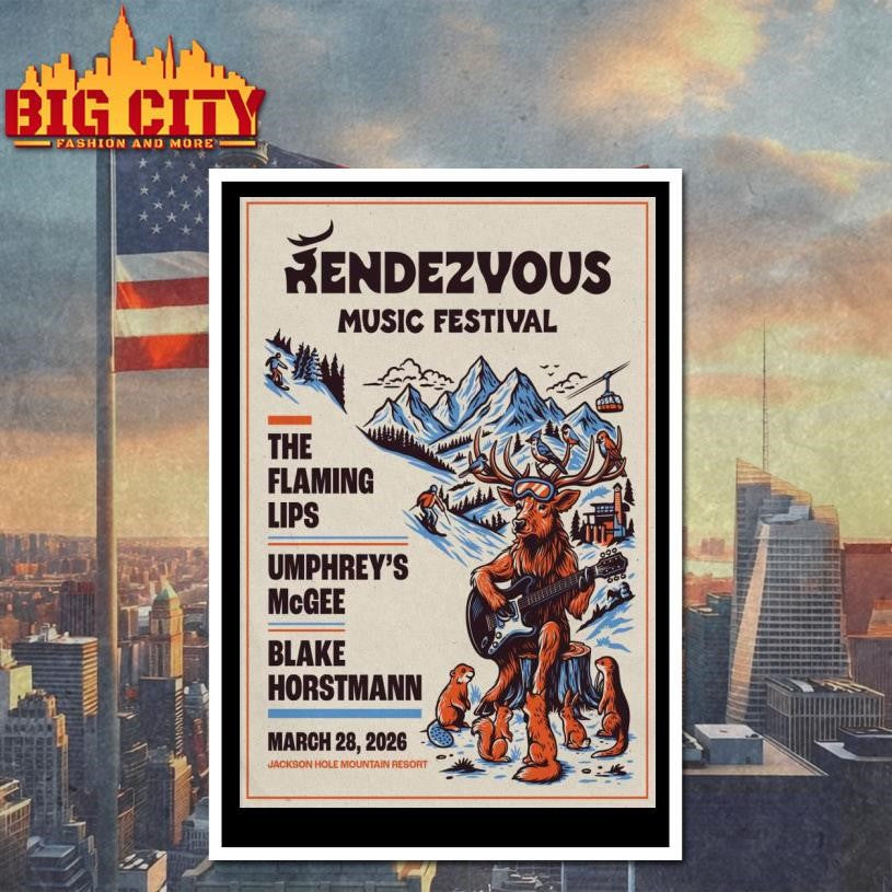 Rendezvous Music Festival 3.28.2026 Teton Village WY Poster Shirt