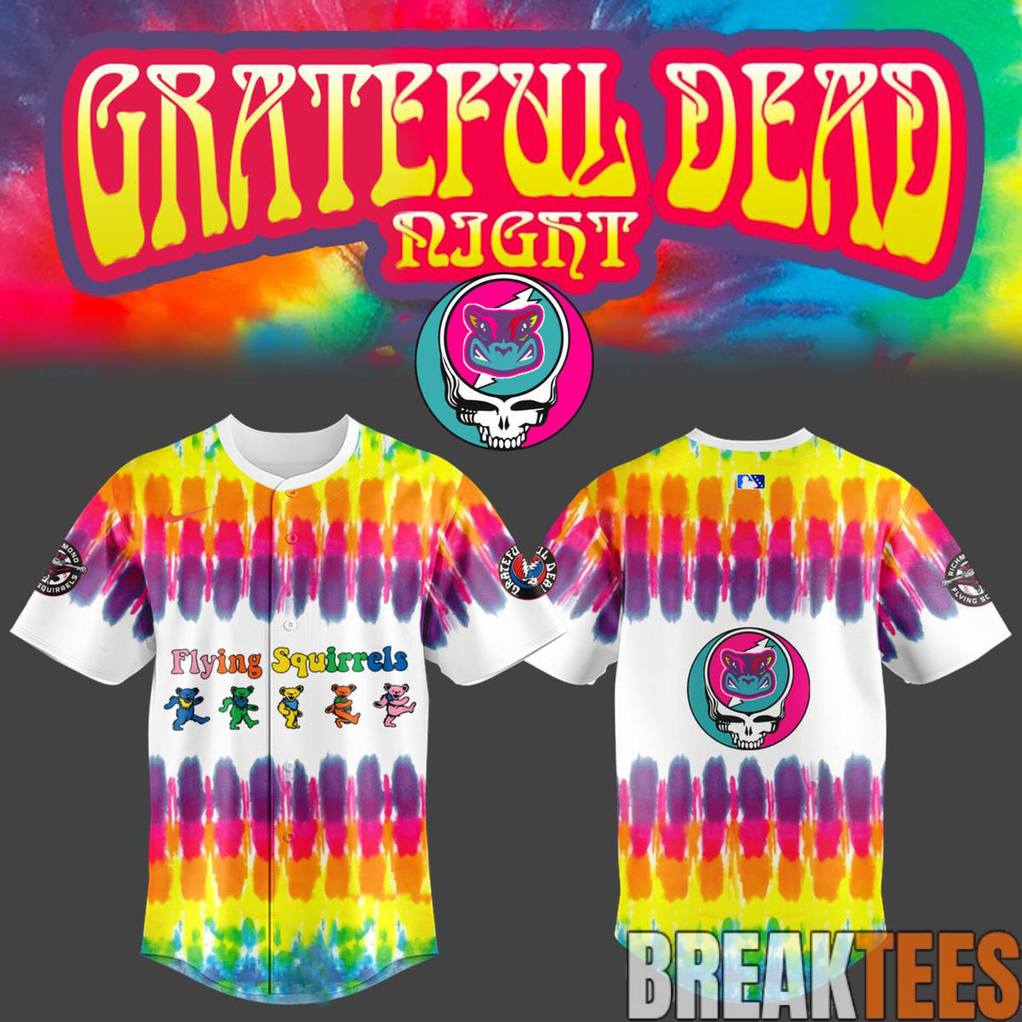 Richmond Flying Squirrels x Grateful Dead Night Special Baseball Jersey