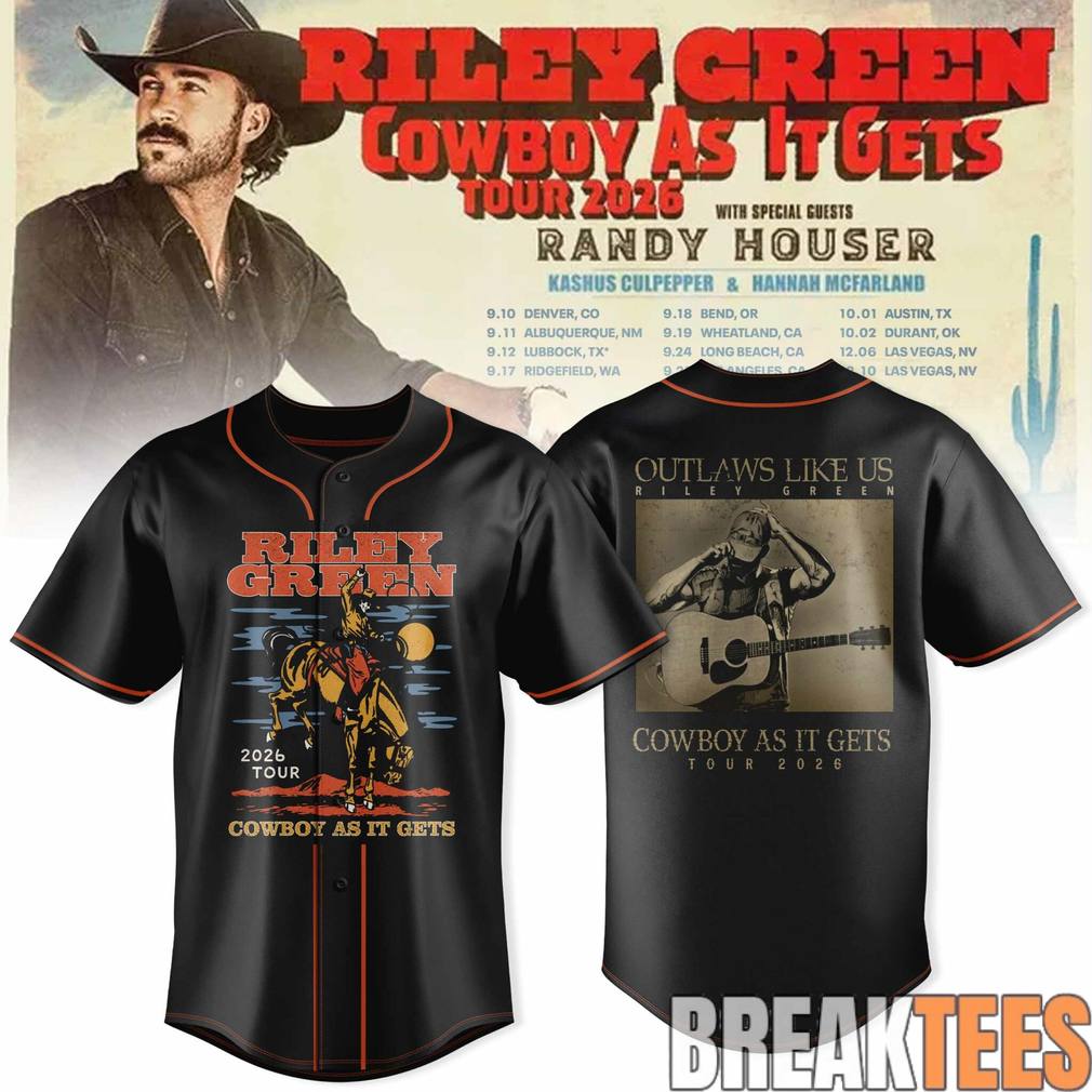 Riley Green Cowboy As It Gets Tour 2026 Special Baseball Jersey
