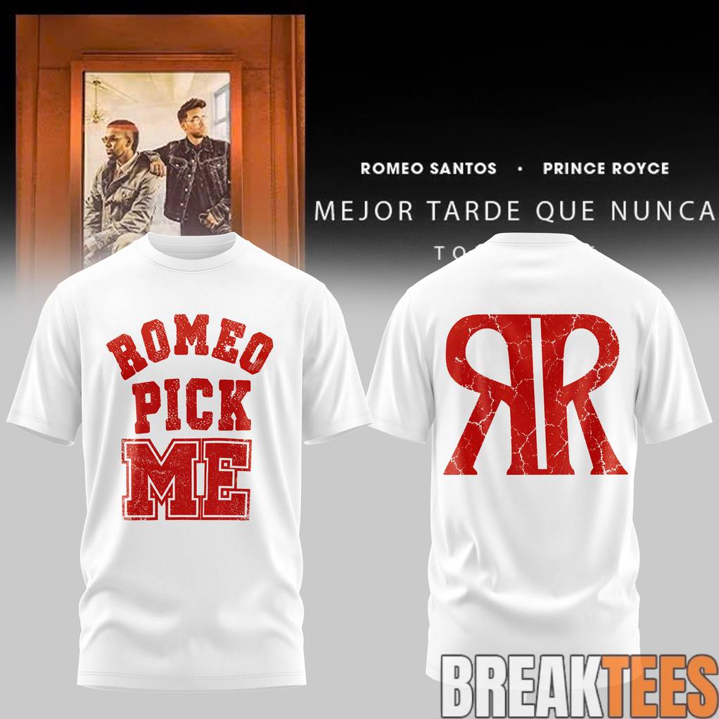 Romeo Santos Prince Royce Mejor Tarde Que Nunca Tour 2026 Romeo Pick Me T-Shirt