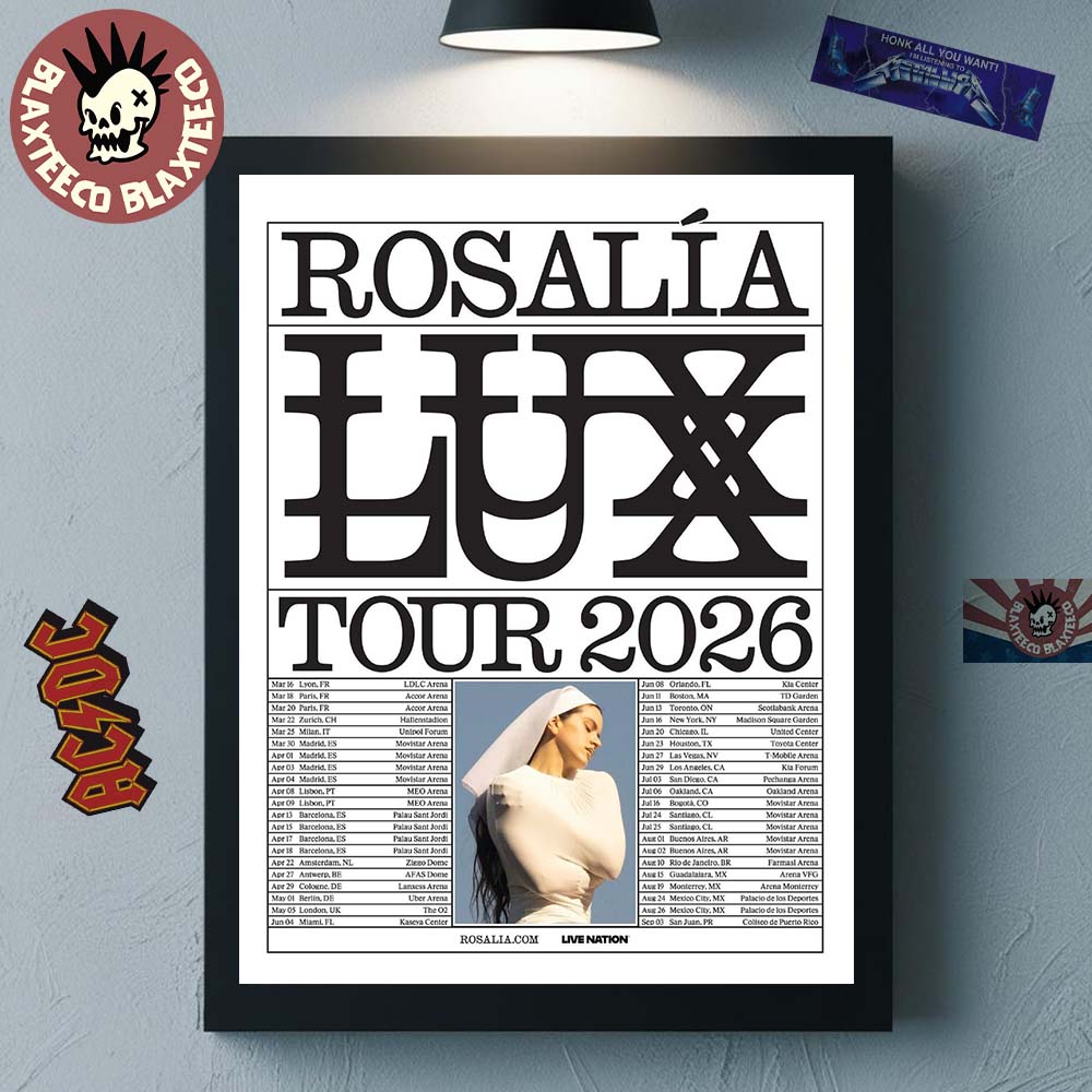 Rosalia LUX Tour 2026 Europe And UK And North American Schedule Dates Home Decor Poster Canvas