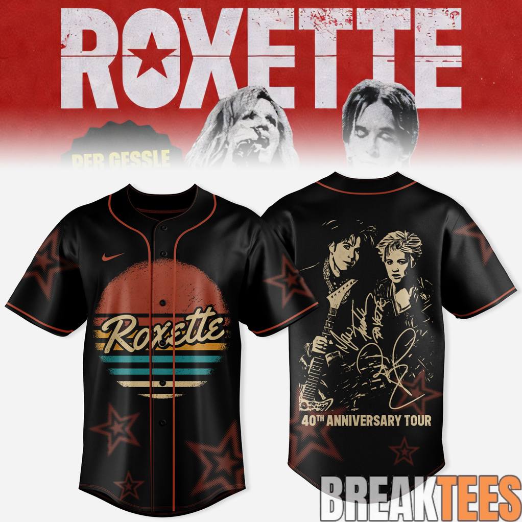 Roxette 40th Anniversary Tour 2026 Baseball Jersey
