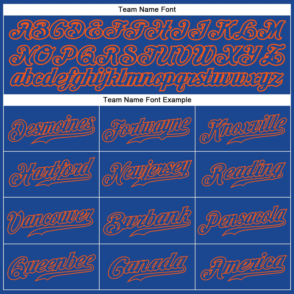 Custom Royal Royal-Orange Authentic Baseball Jersey
