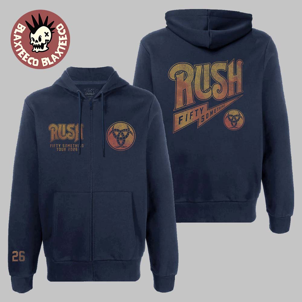 Rush Fifty Something Tour 2026 Merch 50 Something Navy Tour Zip Up Hoodie