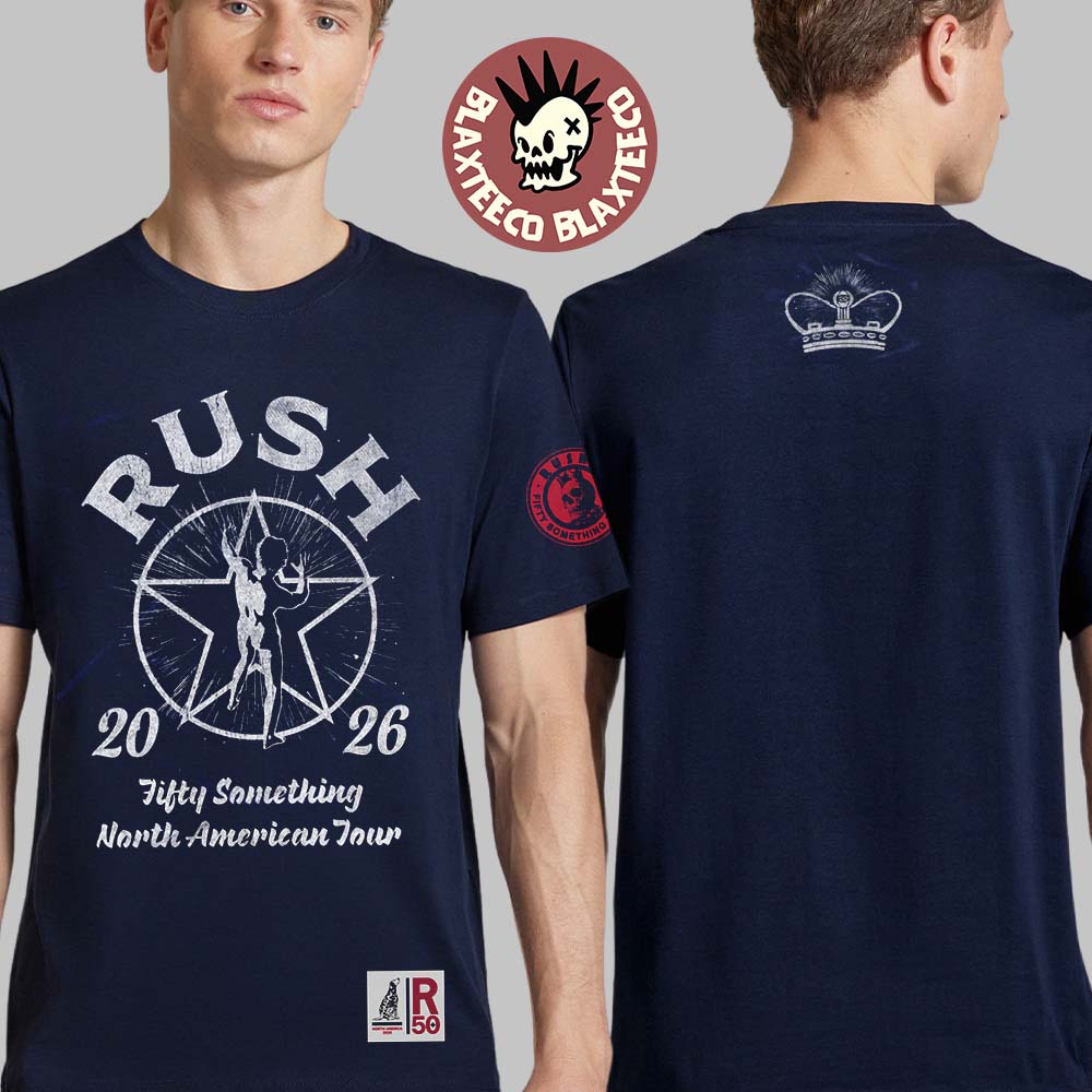 Rush Fifty Something Tour 2026 Merch Navy Fifty Starman Tour T-Shirt