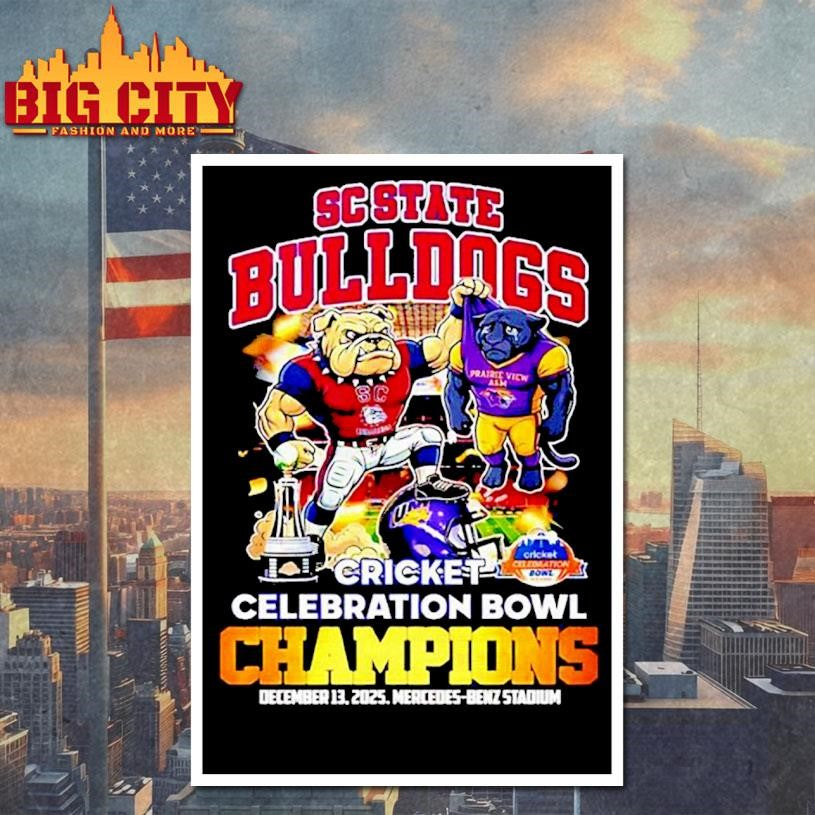 SC State Bulldogs 2025 Cricket Celebration Bowl Champions mascot Shirt