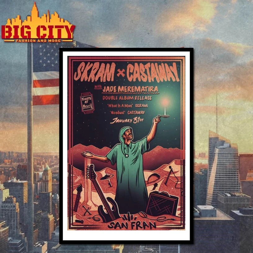 SKRAM And Castaway Jan 31 2026 San Fran In Wellington NZ Poster shirt