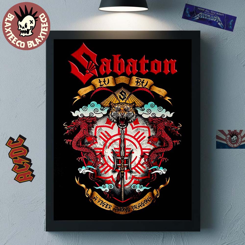 Sabaton A Tiger Among Dragons Coat of Arms Home Decor Poster Canvas