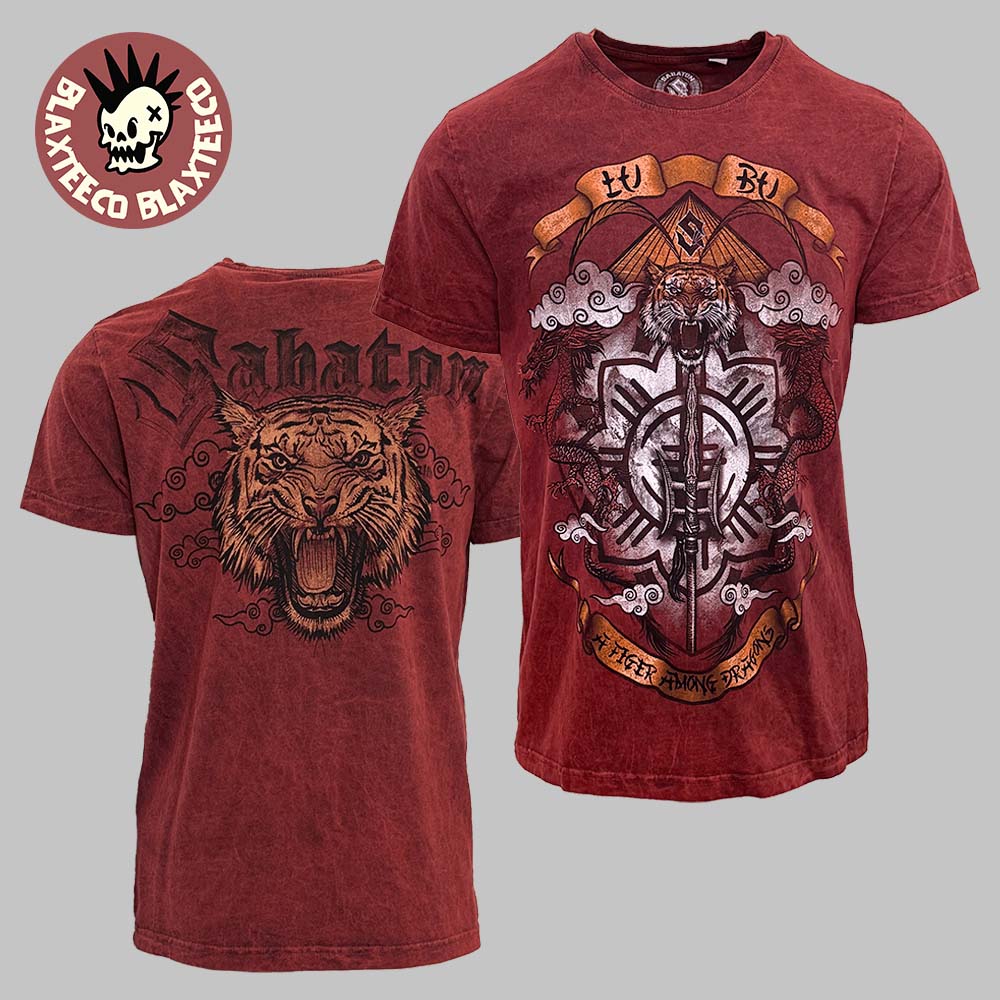 Sabaton A Tiger Among Dragons Coat of Arms Vintage Washed T-Shirt
