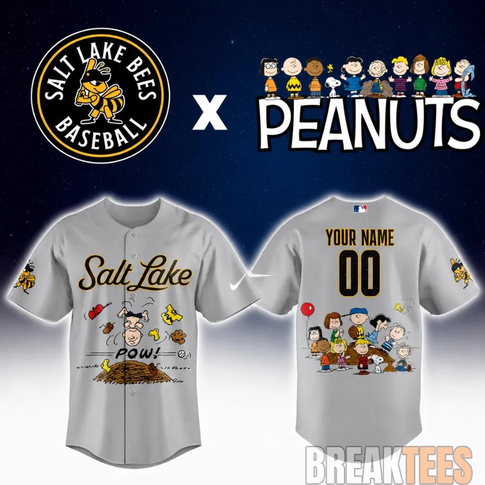 Salt Lake Bees Peanuts Night MiLB 2026 Personalized Baseball Jersey