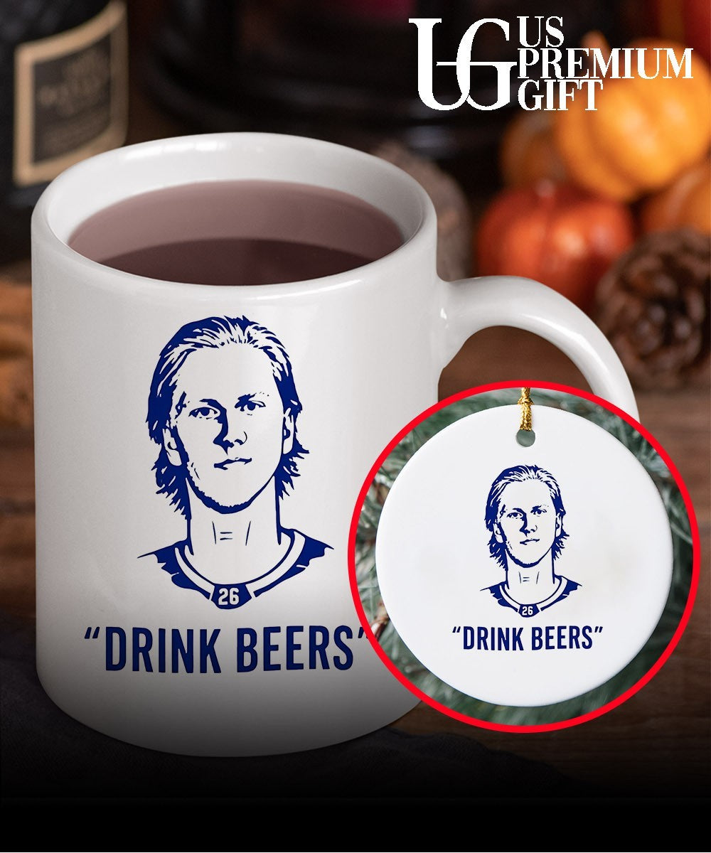 Sam Carrick with Rasmus Dahlin Drink Beer shirt