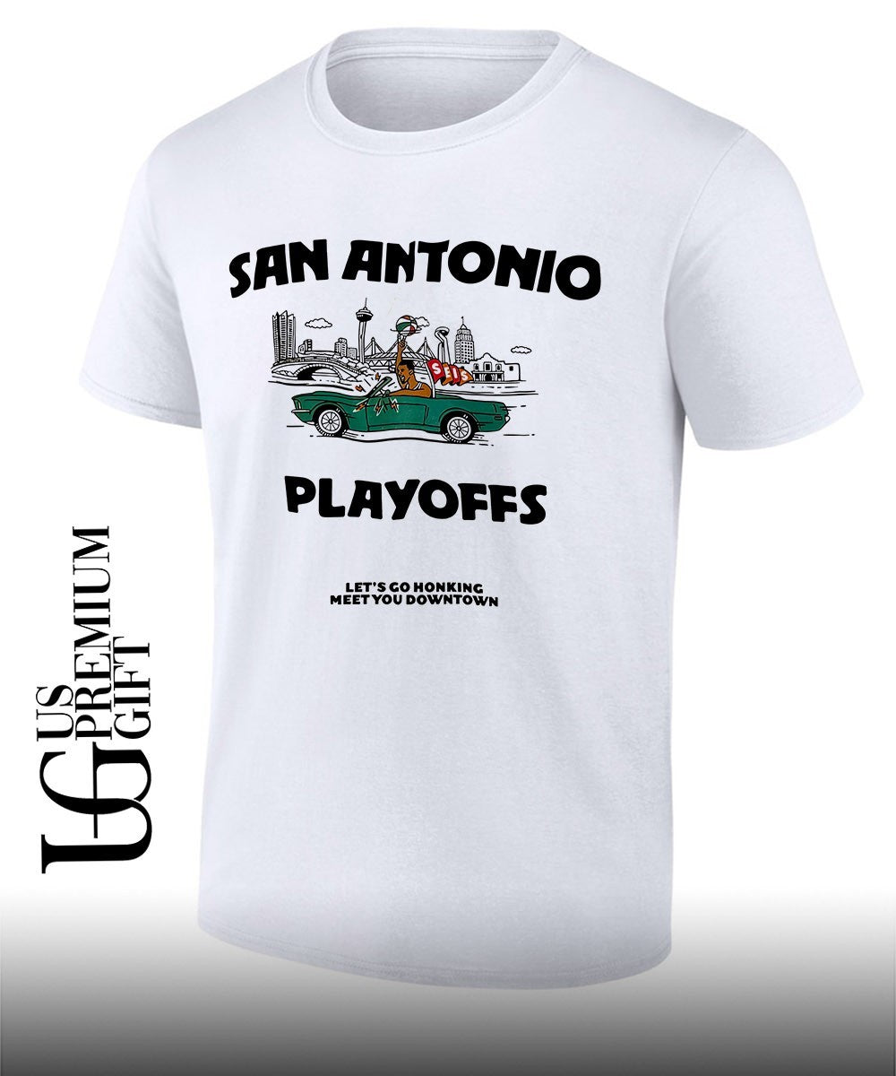 San Antonio Spurs NBA Playoffs 2026 Let’s Go Honking Meet You Downtown shirt