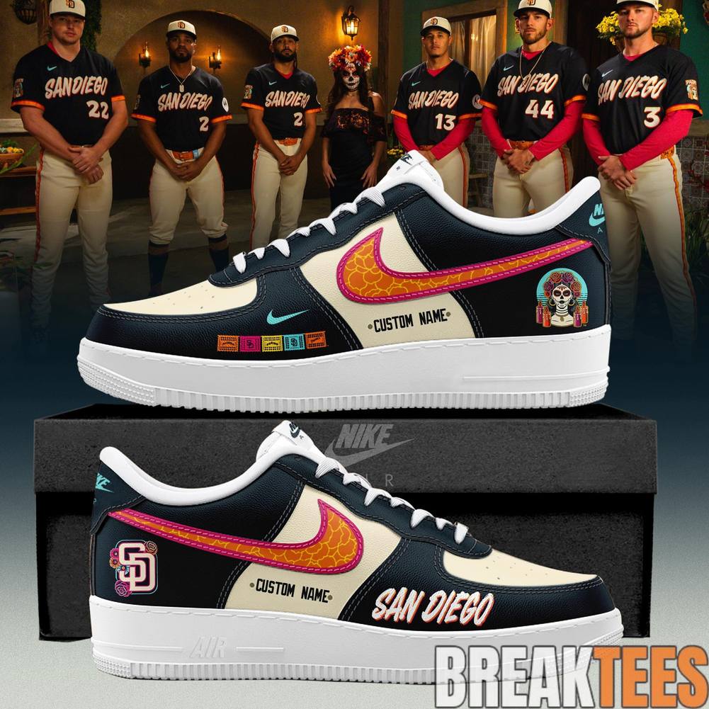 San Diego Padres Day of The Dead City Connect Custom Air Force 1