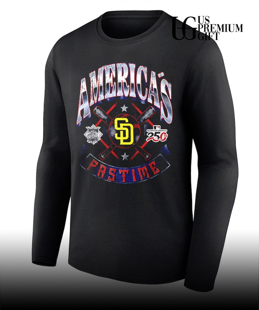 San Diego Padres baseball Americana 250th Pastime celebrating logo shirt
