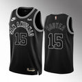 San Antonio Spurs #15 Jamaree Bouyea 2023-24 Black Classic Edition Men Jersey Style 1