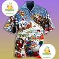 Santa Claus Sits On A Reindeer Sleigh Blue Hawaiian Shirt Outfit
