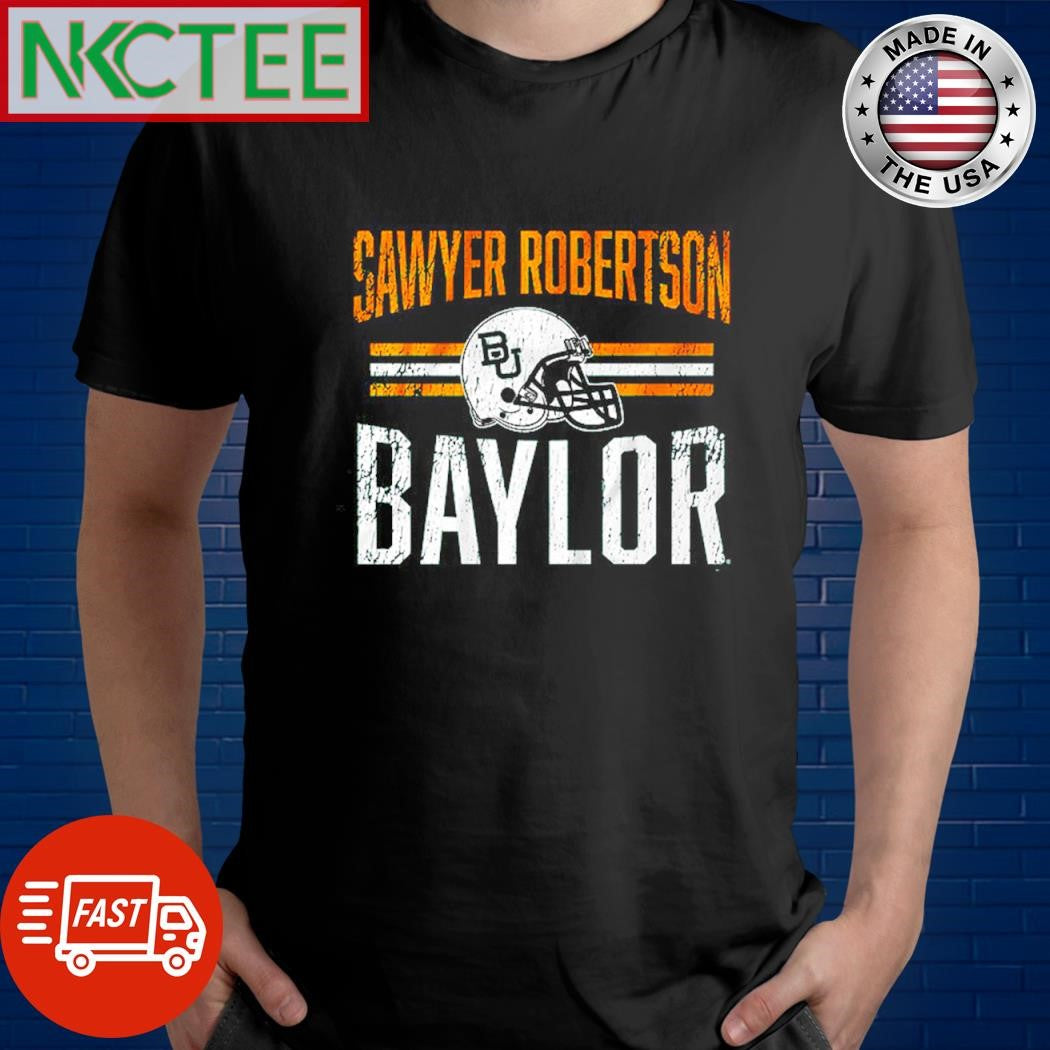 Sawyer Robertson Baylor text and helmet shirt