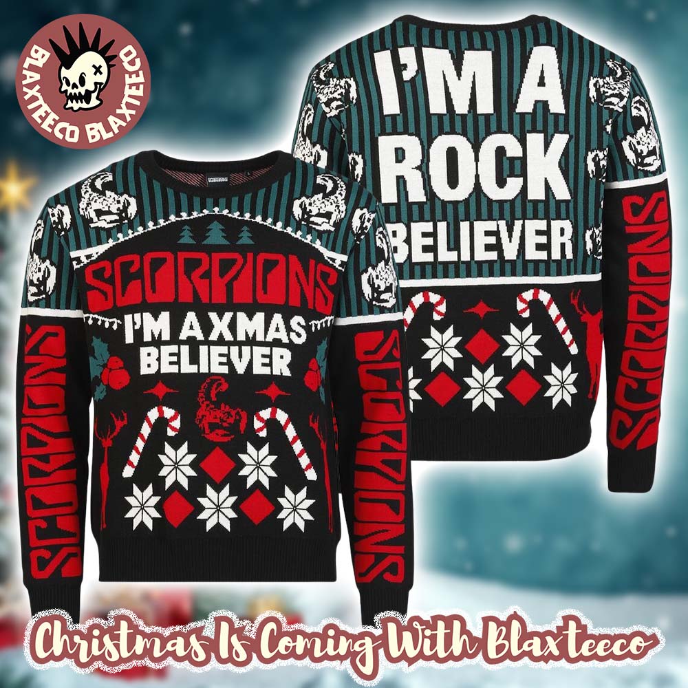 Scorpions I’m A Xmas Believer I’m A Rock Believer Holiday Ugly Sweater Christmas Jumper