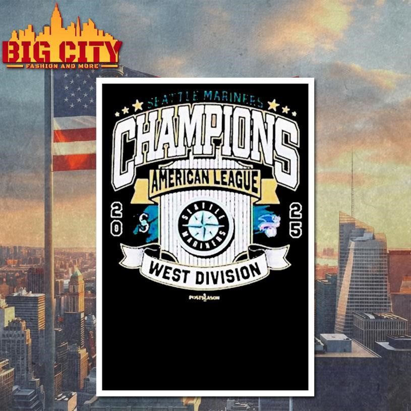 Seattle Mariners American League West Division Champions 2025 Mlb Postseason Celebration Shirt