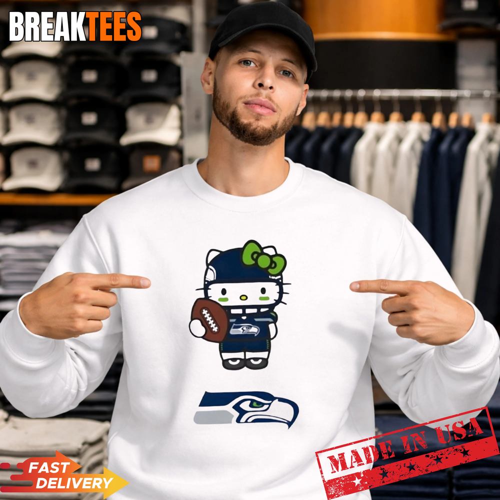 Seattle Seahawks Football x Hello Kitty Anime T-Shirt