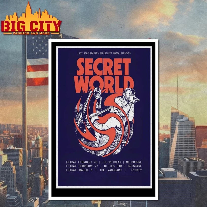 Secret World Australia 2026 Tour Poster shirt