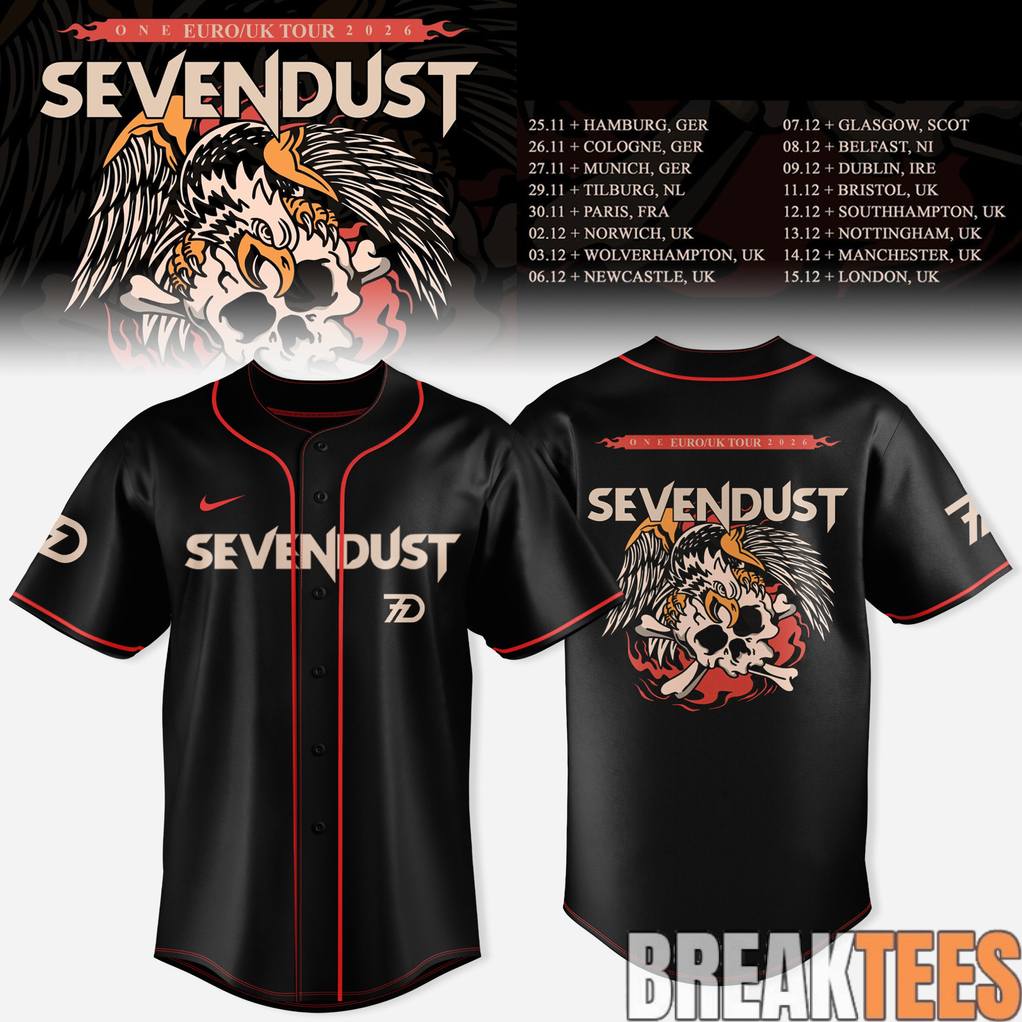 Sevendust 2026 Europe UK Tour Special Baseball Jersey