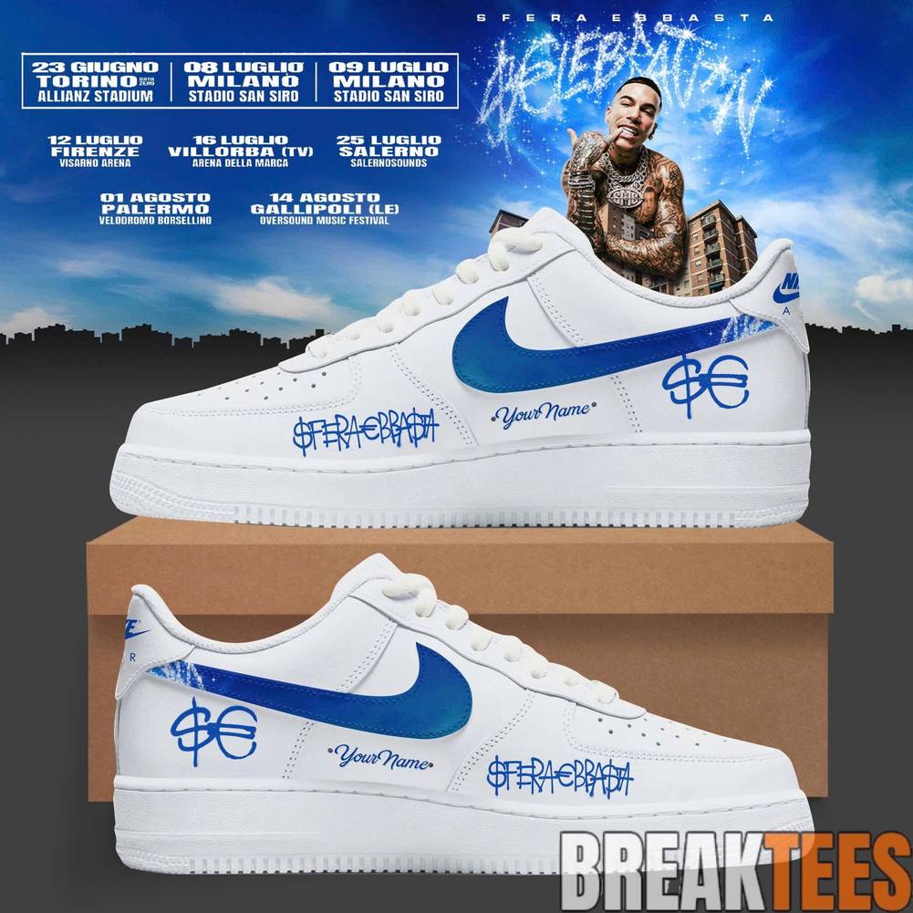 Sfera Ebbasta CELEBRATION Tour 2026 Custom Air Force 1 Sneaker
