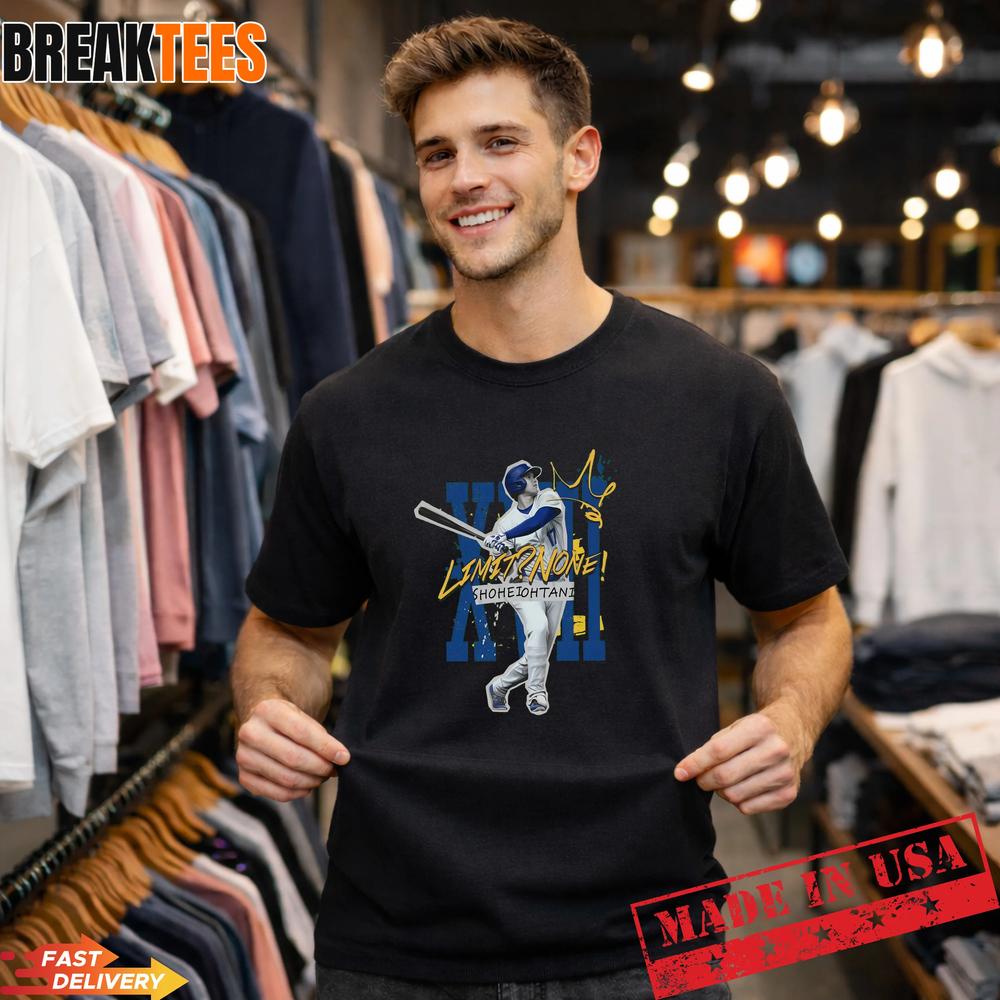Shohei Ohtani No Limit T-Shirt – Los Angeles Dodgers Baseball Fan Apparel