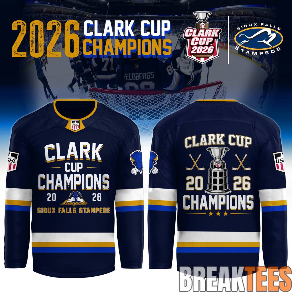 Sioux Falls Stampede 2026 USHL Clark Cup Champions Jersey Limited Edition