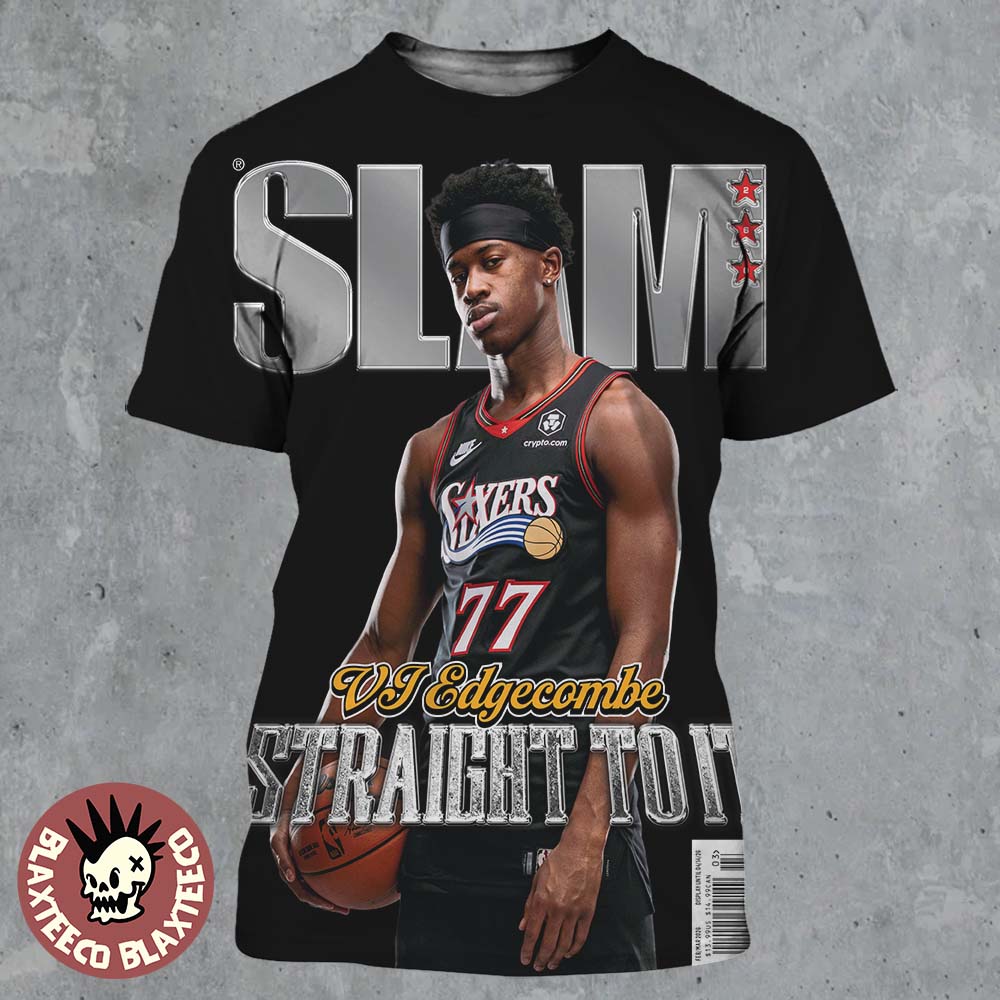 Slam 260 VJ Edgecombe Philadelphia 76ers Straight To It Magazine Cover All Over Print Shirt