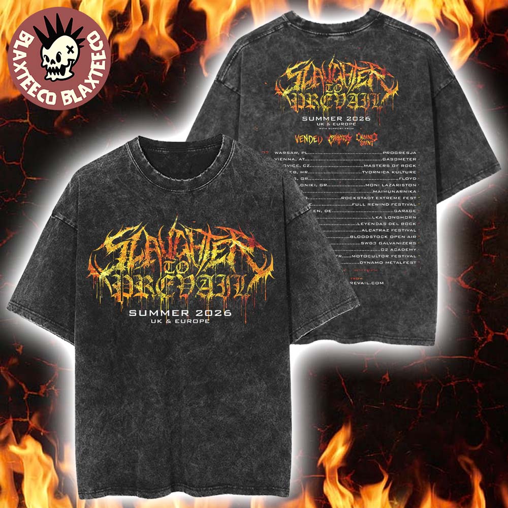 Slaughter To Prevail Summer 2026 UK And Europe Tour Schedule Dates Vintage Washed Tee