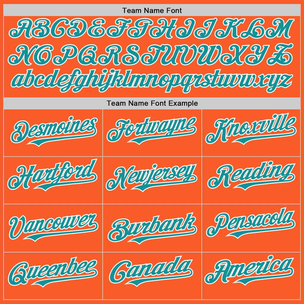 Custom Orange Teal-White Authentic Sleeveless Baseball Jersey
