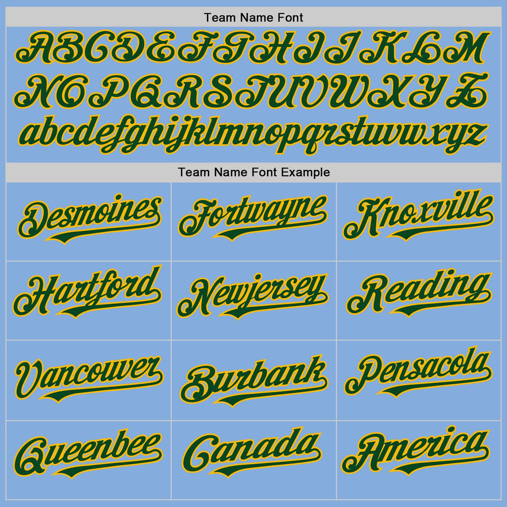 Custom Light Blue Green-Gold Authentic Sleeveless Baseball Jersey