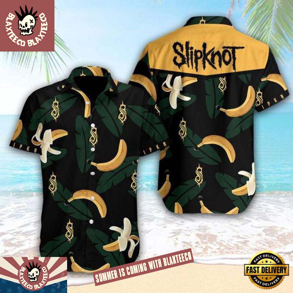 Slipknot Rock Band Banana Blitz With Logo Pattern Summer Hawaiian Shirt