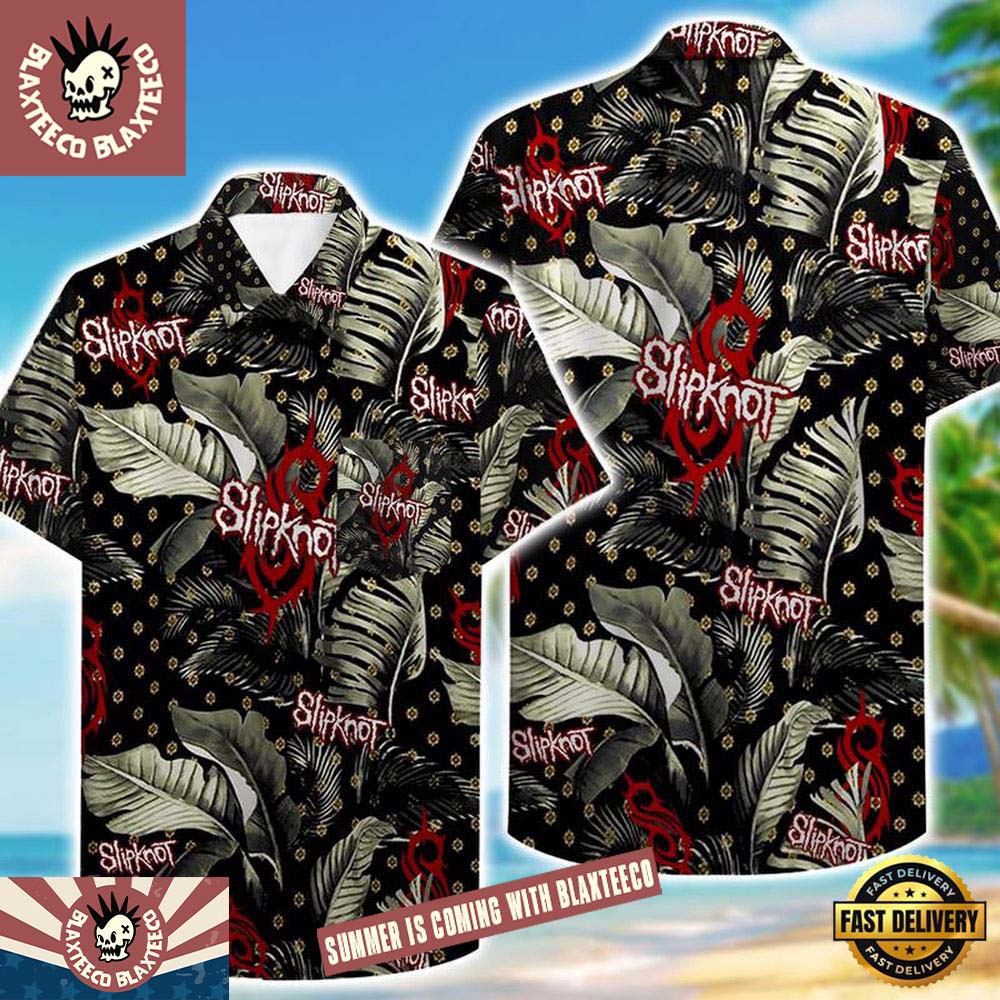 Slipknot Tropical Leaf With Tribal S Pattern Summer Hawaiian Shirt