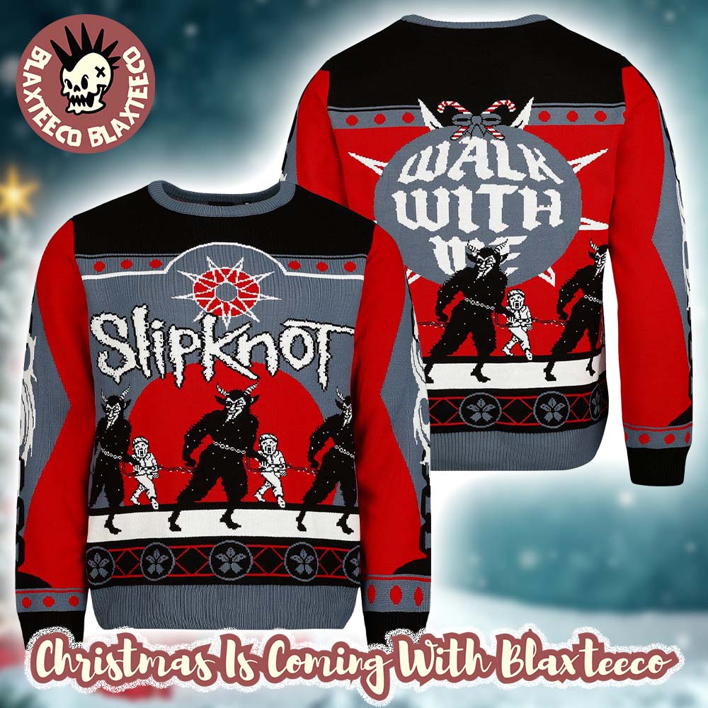 Slipknot Walk With It Festive Krampus 2025 Knitted Holiday Sweater Christmas Jumper
