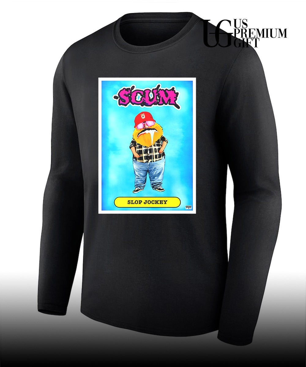 Slop Jockey Scum Gritty parody mascot trading card art shirt